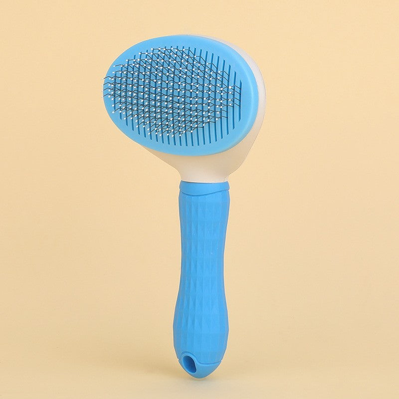 Automatic Pet Hair Removal Brush, Stainless Steel Dog Hair Comb, Cat Grooming Supplies