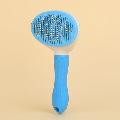 Automatic Pet Hair Removal Brush, Stainless Steel Dog Hair Comb, Cat Grooming Supplies