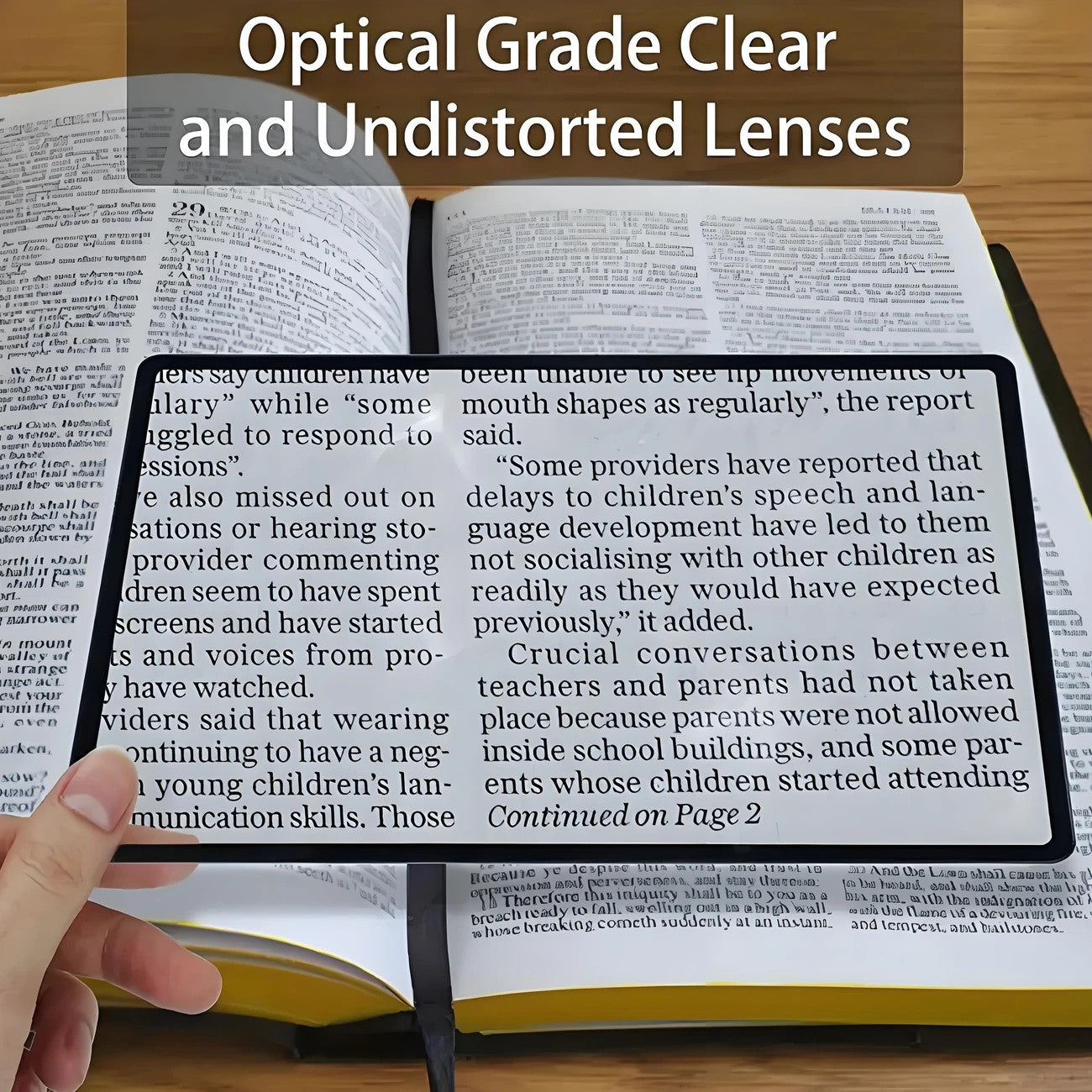 Reading Aid Glass, Full Page Large Sheet Magnifier, Magnifying Lens for Reading