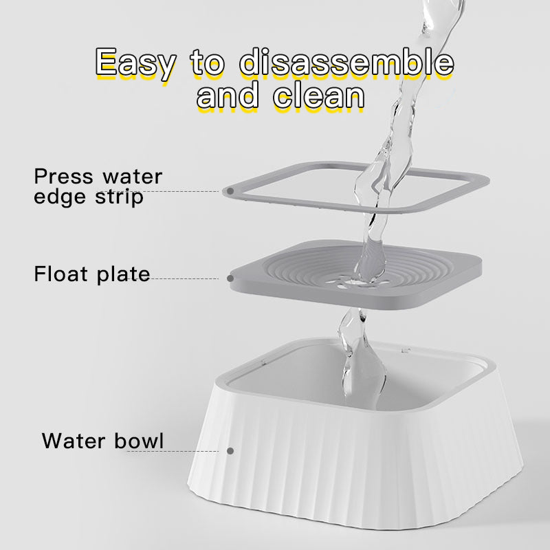Non-Slip Spill-Proof Pet Water Bowl, Floating Design for Cats and Dogs