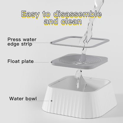 Non-Slip Spill-Proof Pet Water Bowl, Floating Design for Cats and Dogs