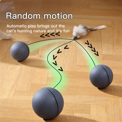 Battery-Powered Interactive Cat Toy Ball with Tracking Mouse - Automatic Rolling Teaser for Cats of All Breeds