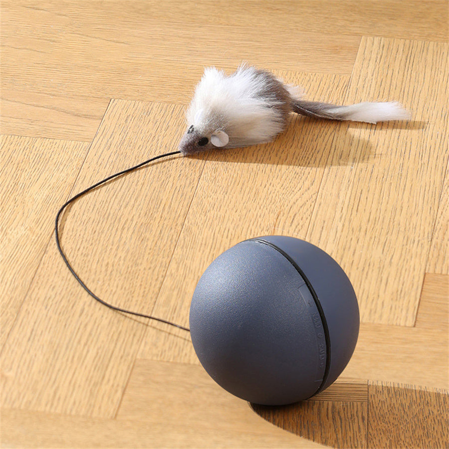 Battery-Powered Interactive Cat Toy Ball with Tracking Mouse - Automatic Rolling Teaser for Cats of All Breeds