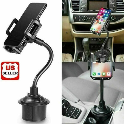 Adjustable Gooseneck Cup Car Phone Holder for Car – Quick Swivel & Stable Cradle Mount