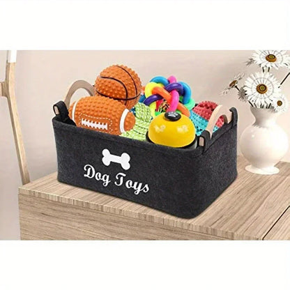 Felt pet toy box, storage basket box, dog toy box for organising pets