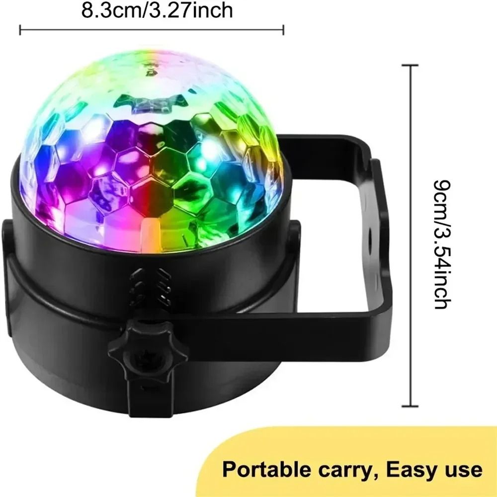 LED Stage Disco Light Rotating RGB Party Lamp with Sound Activation