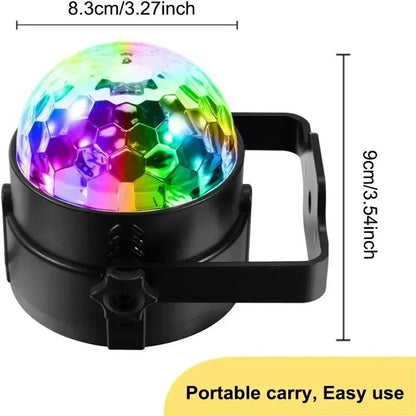 LED Stage Disco Light Rotating RGB Party Lamp with Sound Activation