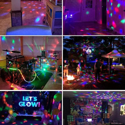 LED Stage Disco Light Rotating RGB Party Lamp with Sound Activation