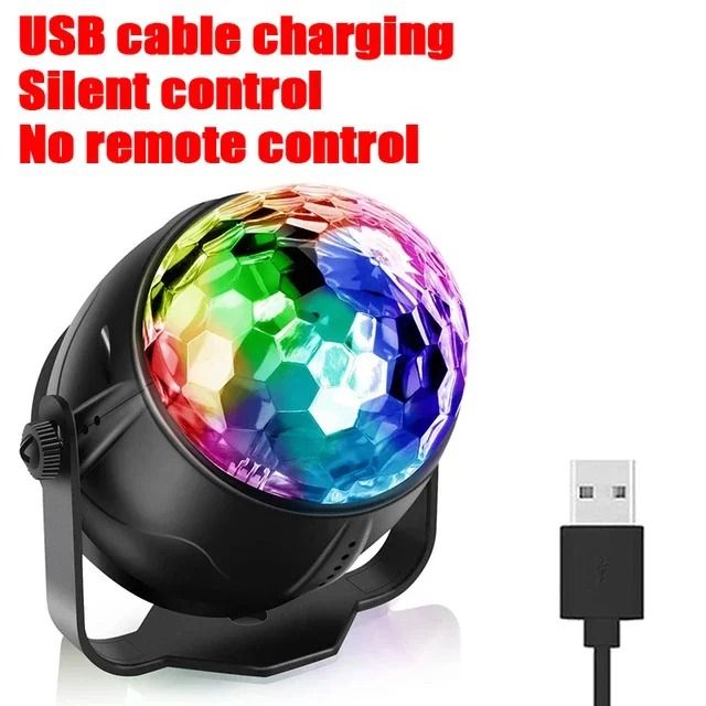 LED Stage Disco Light Rotating RGB Party Lamp with Sound Activation