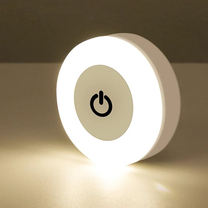 Energy Saving Led Touch Sensor Night Lights USB Rechargeable Magnetic Wall Light Room Aisle Bedroom Round Portable Night