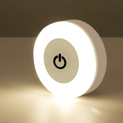 Energy Saving Led Touch Sensor Night Lights USB Rechargeable Magnetic Wall Light Room Aisle Bedroom Round Portable Night