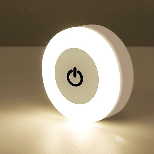 Energy Saving Led Touch Sensor Night Lights USB Rechargeable Magnetic Wall Light Room Aisle Bedroom Round Portable Night