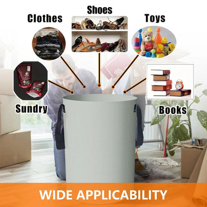 Foldable PP Woven Storage Bucket with Lid – Toy & Laundry Organizer Basket