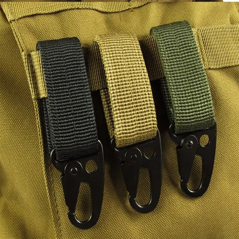 Nylon Carabiner Key Hook with MOLLE Webbing Buckle for Outdoor Gear