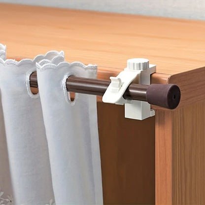 Space-Saving No-Drill Curtain Rod Bracket Set