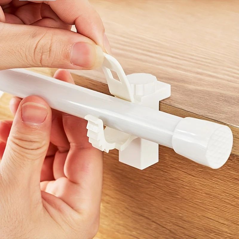 Space-Saving No-Drill Curtain Rod Bracket Set
