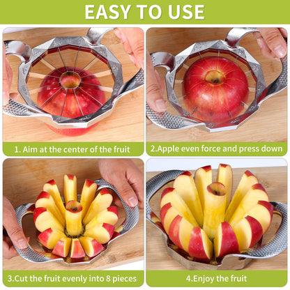 Stainless Steel Blades Apple Slicer, Ultra Sharp Fruit Cutter Tools, Kitchen Accessories, Easy Corer and Slicer