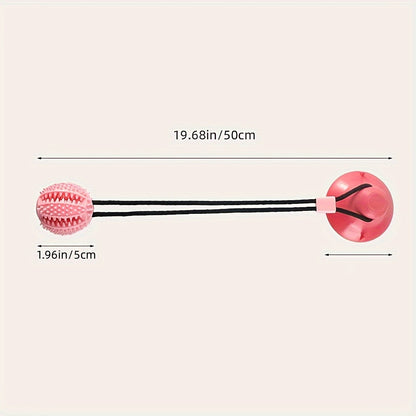 Durable Rubber Training Ball for Dogs, Interactive Suction Cup Toy, with Sound and Food Leakage