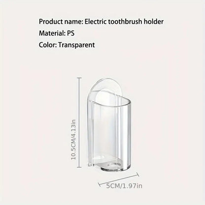 Non Perforated Wall Mounted Toothbrush Holder, Electric Toothbrush Base, Space Saving Bathroom Accessory