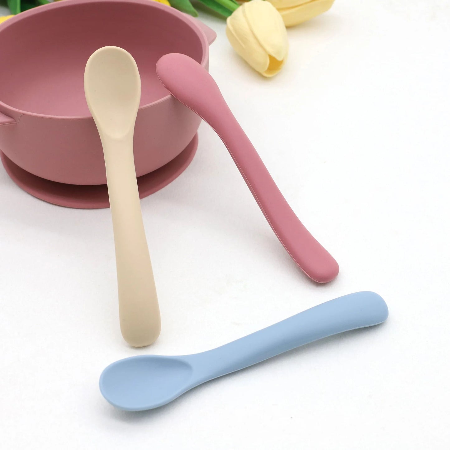 Baby Silicone Soft Feeding Spoon Set for Infants and Toddlers