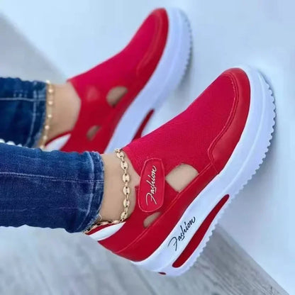 Canvas Sneakers for Women Platform Tennis Shoes Hollow Out Casual Ladies Sport Shoes Female
