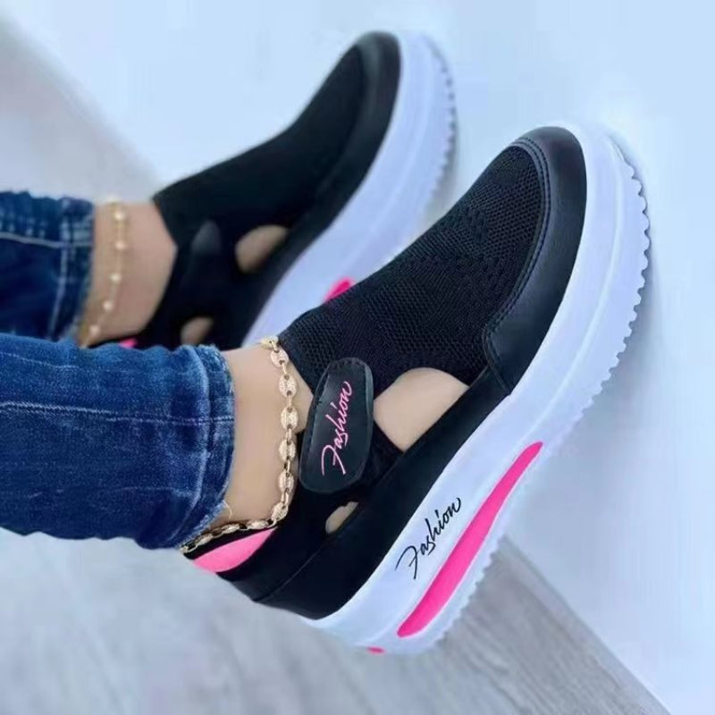 Canvas Sneakers for Women Platform Tennis Shoes Hollow Out Casual Ladies Sport Shoes Female