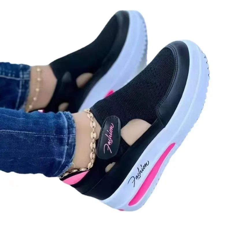 Canvas Sneakers for Women Platform Tennis Shoes Hollow Out Casual Ladies Sport Shoes Female