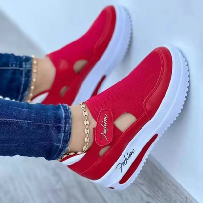 Canvas Sneakers for Women Platform Tennis Shoes Hollow Out Casual Ladies Sport Shoes Female