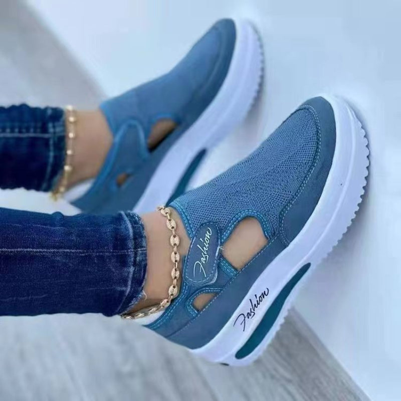 Canvas Sneakers for Women Platform Tennis Shoes Hollow Out Casual Ladies Sport Shoes Female