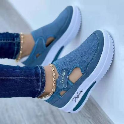 Canvas Sneakers for Women Platform Tennis Shoes Hollow Out Casual Ladies Sport Shoes Female