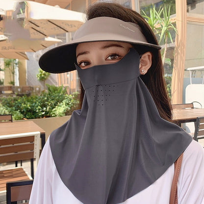 Breathable Sunscreen Mask for Women, Imitation Ice Silk, Anti-ultraviolet Summer Thin Cover
