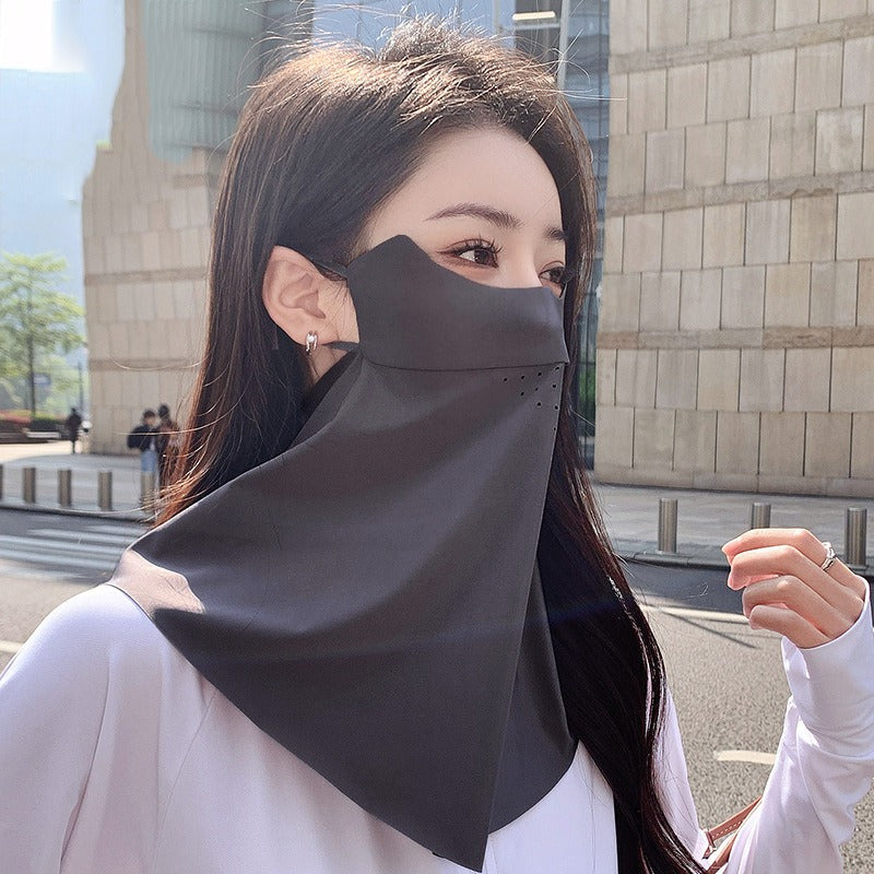 Breathable Sunscreen Mask for Women, Imitation Ice Silk, Anti-ultraviolet Summer Thin Cover