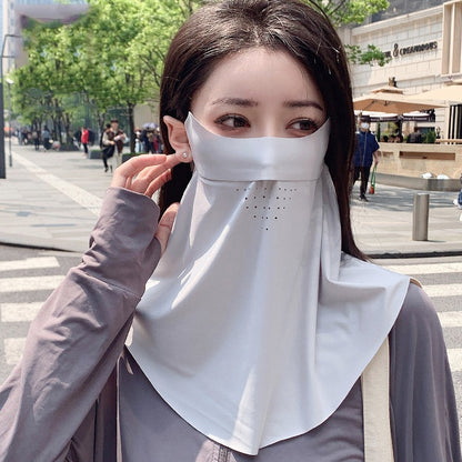 Breathable Sunscreen Mask for Women, Imitation Ice Silk, Anti-ultraviolet Summer Thin Cover
