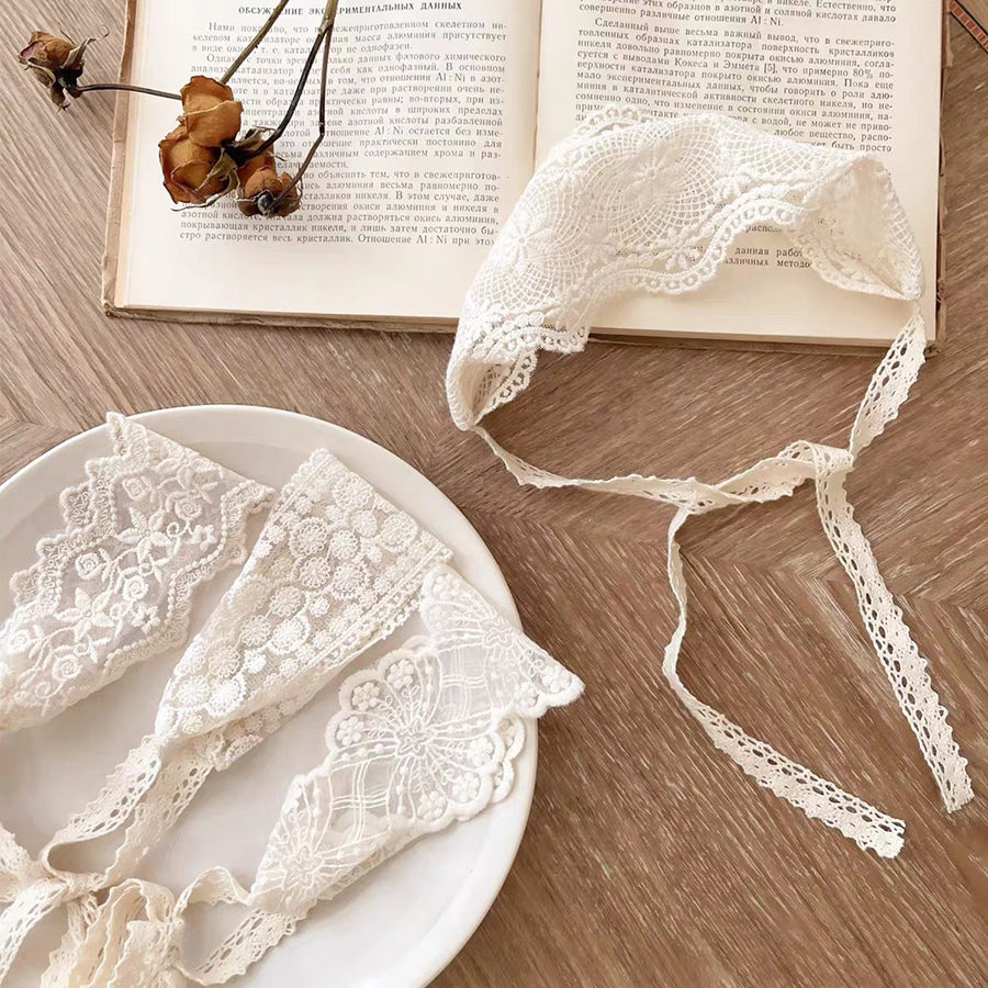 Baby Hair Accessories Hollow Headbands for Girls Elastic Lace White Floral Sweet Princess Hairband for Newborn