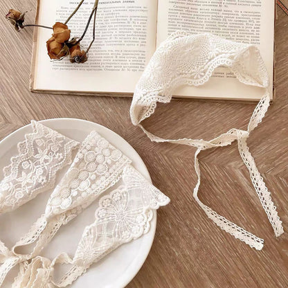 Baby Hair Accessories Hollow Headbands for Girls Elastic Lace White Floral Sweet Princess Hairband for Newborn