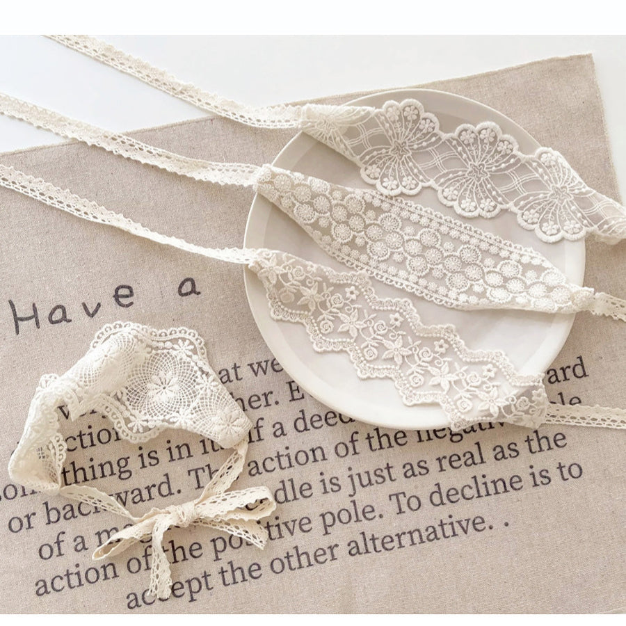 Baby Hair Accessories Hollow Headbands for Girls Elastic Lace White Floral Sweet Princess Hairband for Newborn