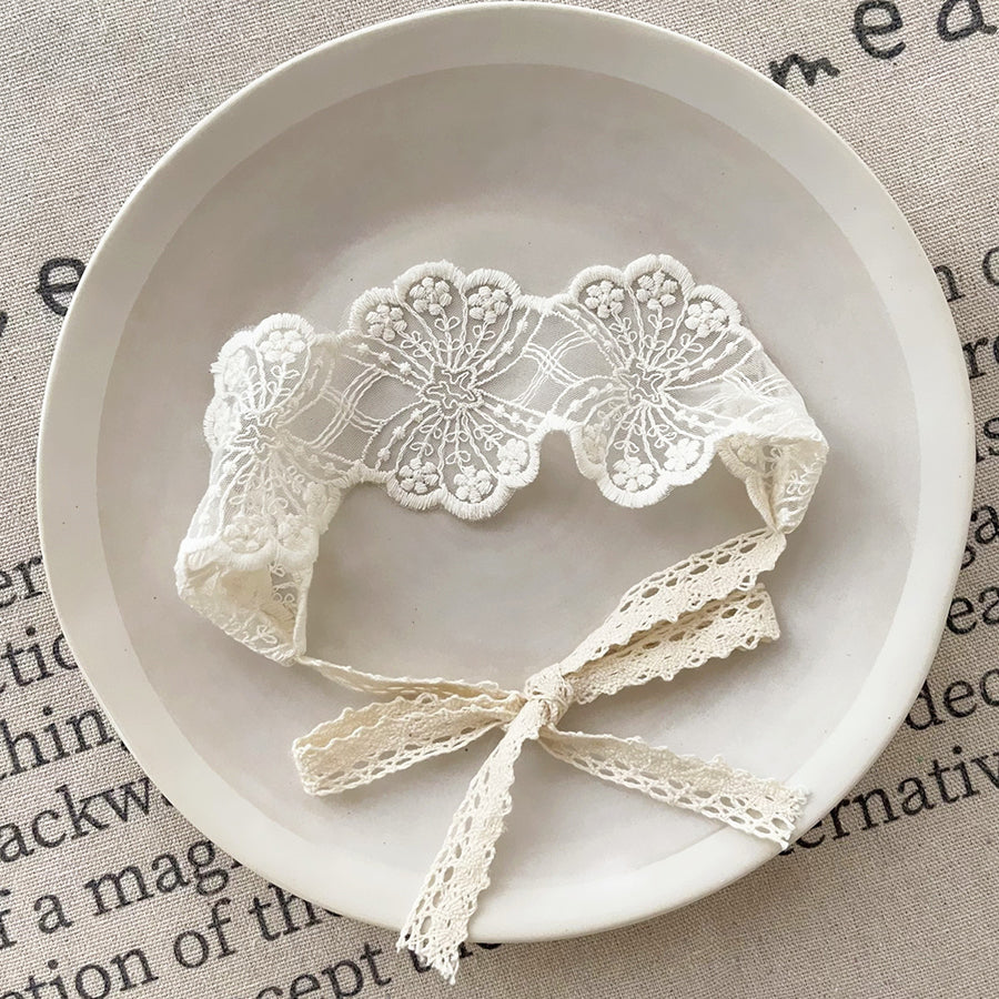 Baby Hair Accessories Hollow Headbands for Girls Elastic Lace White Floral Sweet Princess Hairband for Newborn