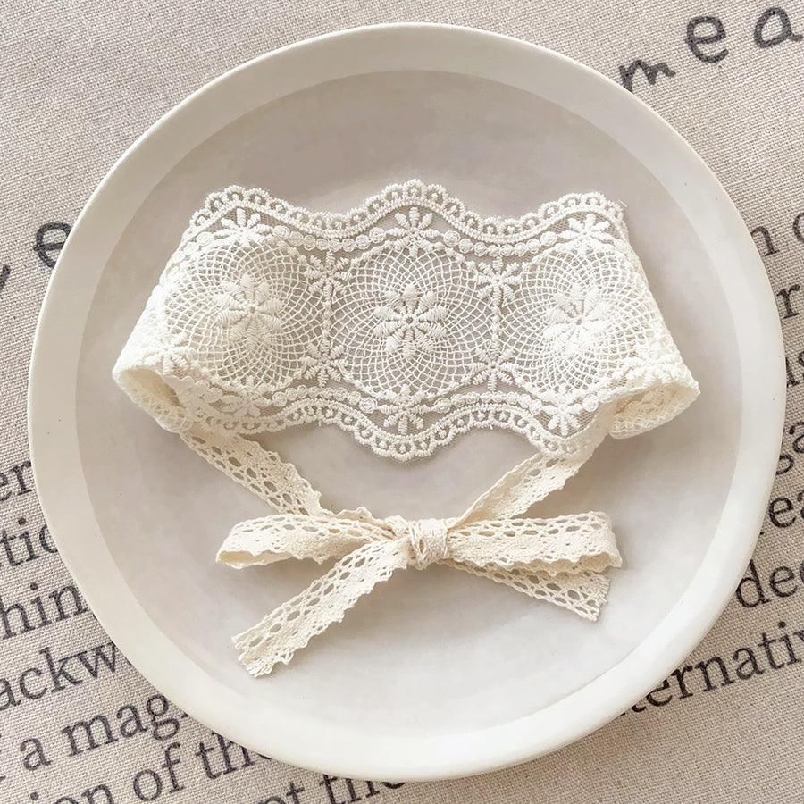 Baby Hair Accessories Hollow Headbands for Girls Elastic Lace White Floral Sweet Princess Hairband for Newborn
