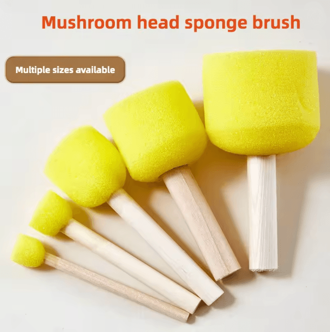 Wooden Handle Sponge Painting Brush Set