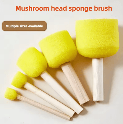 Wooden Handle Sponge Painting Brush Set