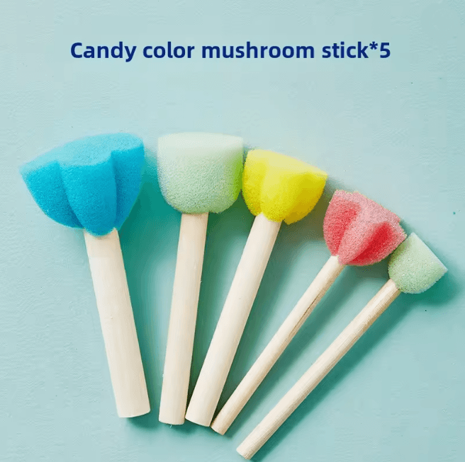 Wooden Handle Sponge Painting Brush Set