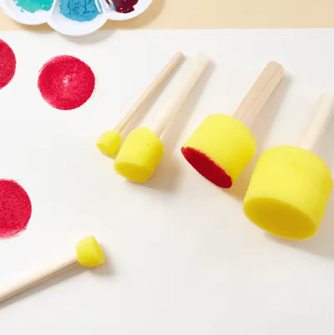 Wooden Handle Sponge Painting Brush Set