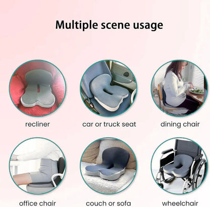 Premium Ergonomic Seat Cushion with Back Support - All-Day Comfort Pad for Office Chairs & Work From Home