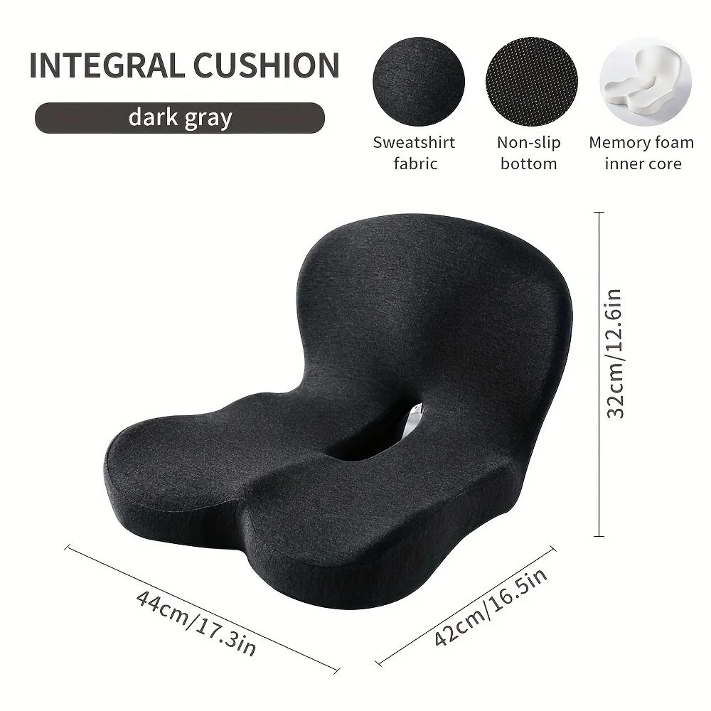 Premium Ergonomic Seat Cushion with Back Support - All-Day Comfort Pad for Office Chairs & Work From Home
