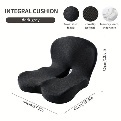 Premium Ergonomic Seat Cushion with Back Support - All-Day Comfort Pad for Office Chairs & Work From Home