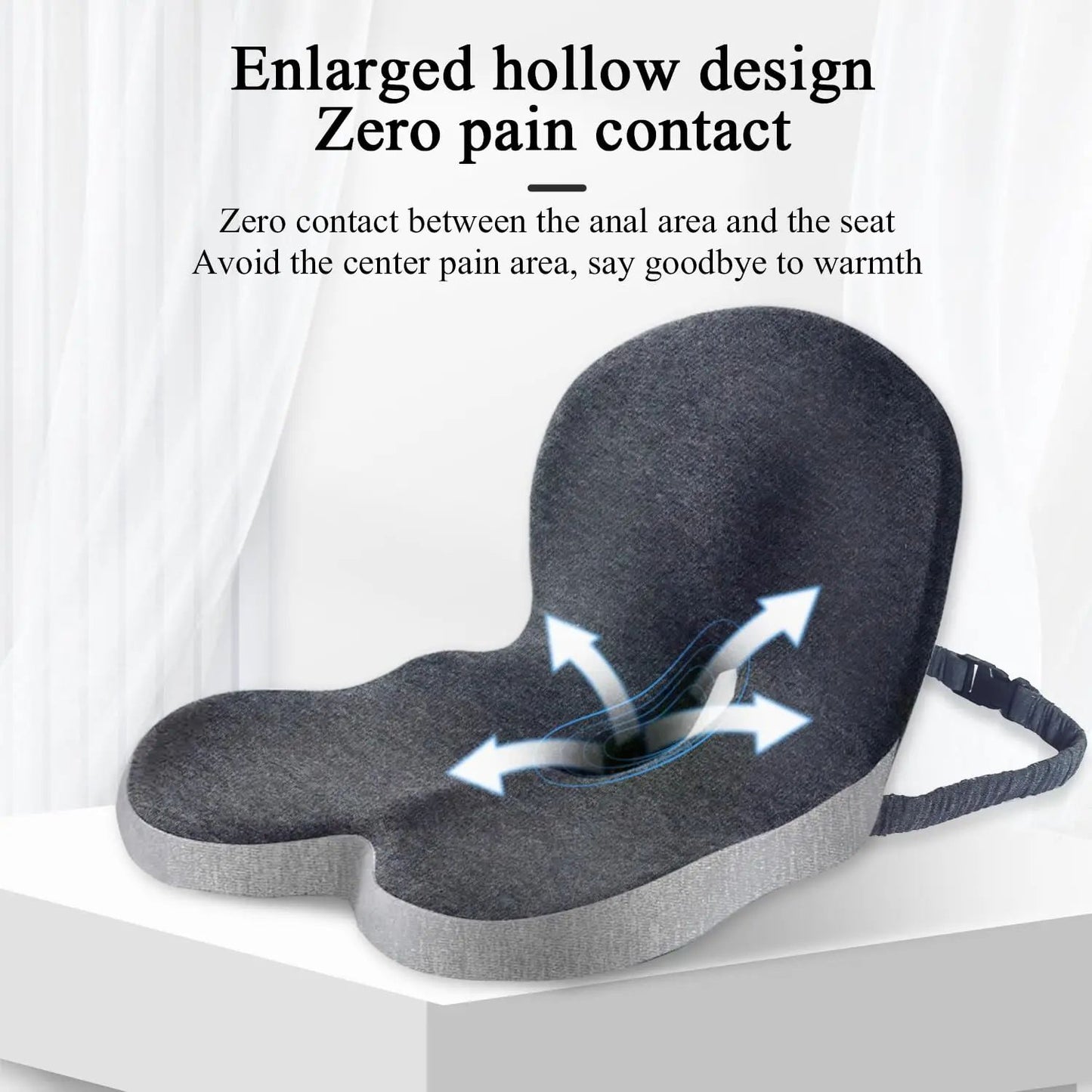 Premium Ergonomic Seat Cushion with Back Support - All-Day Comfort Pad for Office Chairs & Work From Home