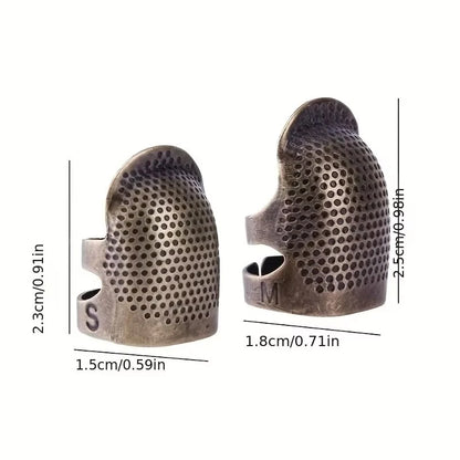 Vintage Adjustable Thimble , Non-Slip Needle Ring, Finger Sleeve for Hand Sewing