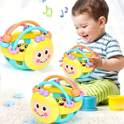 BabyFirst 3.9-Inch Sensory Rattle Ball – Safe Bendy Walker Rattle for Newborns