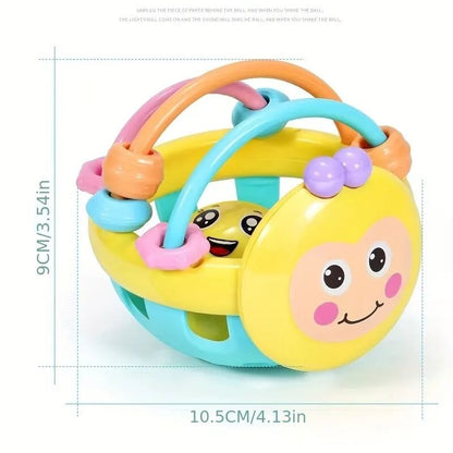 BabyFirst 3.9-Inch Sensory Rattle Ball – Safe Bendy Walker Rattle for Newborns