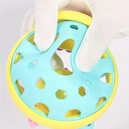 BabyFirst 3.9-Inch Sensory Rattle Ball – Safe Bendy Walker Rattle for Newborns